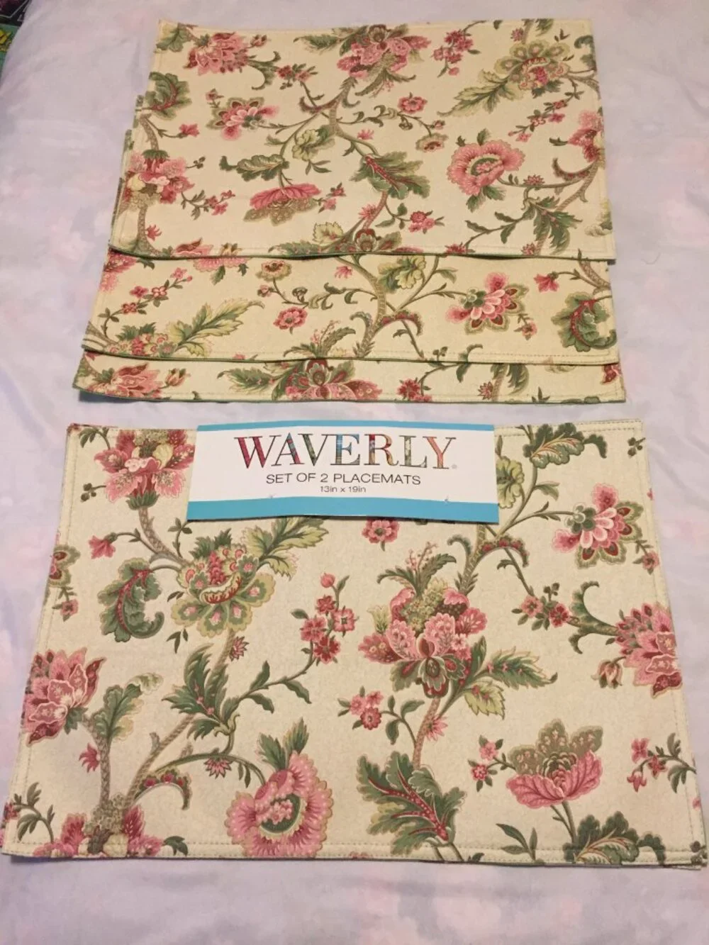 Set of 5 Waverly Floral Paisley Placemats 13